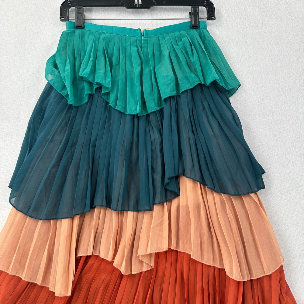 L'ATISTE Ruffle Tiered Maxi Skirt Chiffon Layered Artsy‎ Multicolor - SMALL - Picture 5 of 11